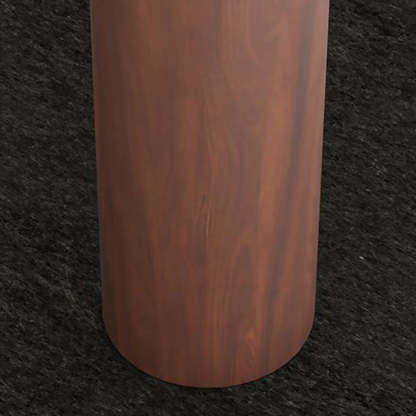 Nordic Cloud Solid Wood Leather Backless Low Stool — Dark Gray