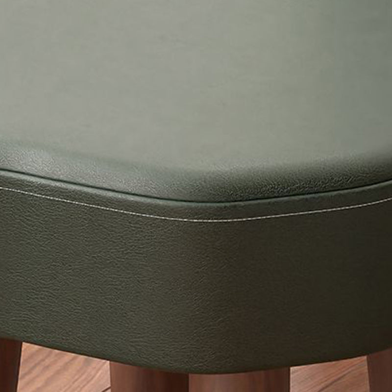 Nordic Cloud Solid Wood Leather Backless Low Stool — Light Gray