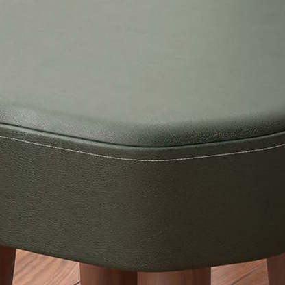 Nordic Cloud Solid Wood Leather Backless Low Stool — Light Gray