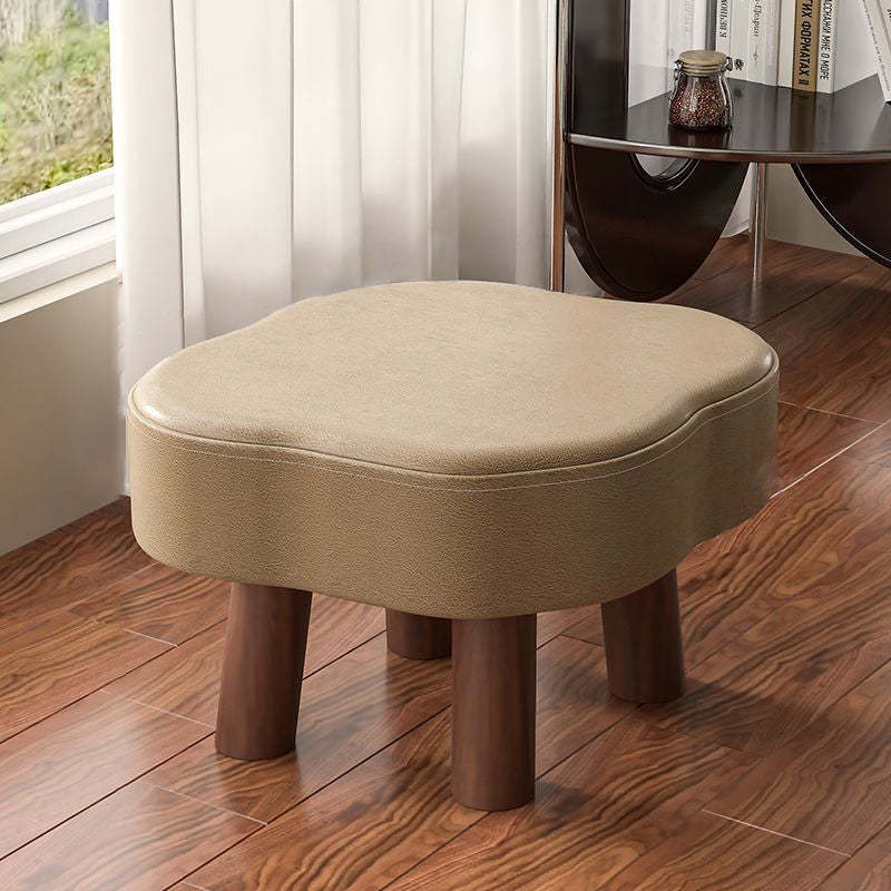 Nordic cloud backless gray leather low stools, Lighom — Coffee Gray