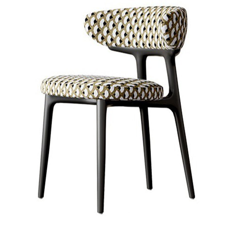 Retro Arc Fabric Wood Armless Dining Chair
