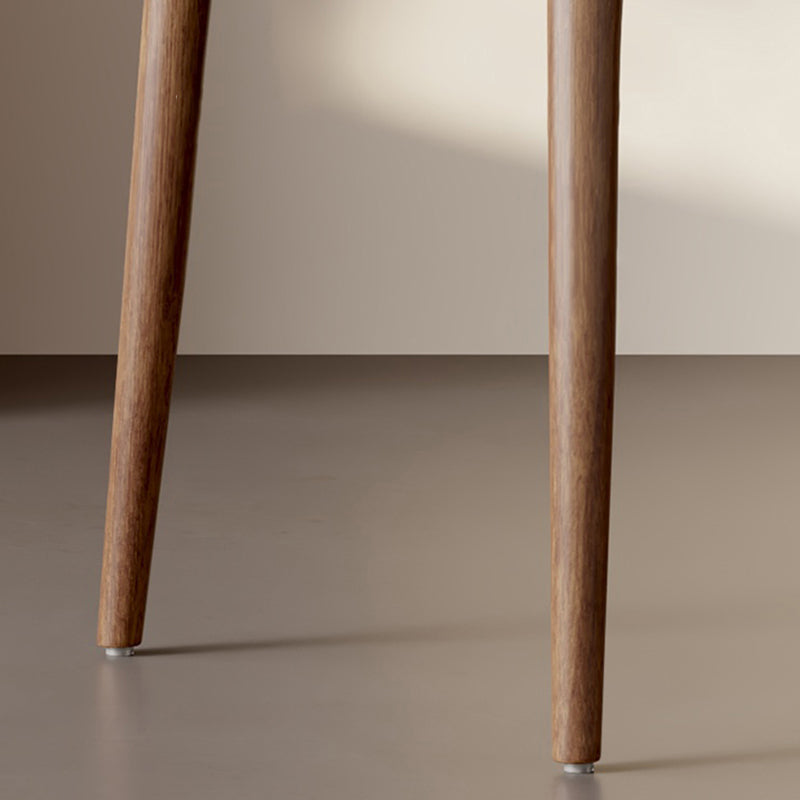 Retro Arc Fabric Wood Armless Dining Chair