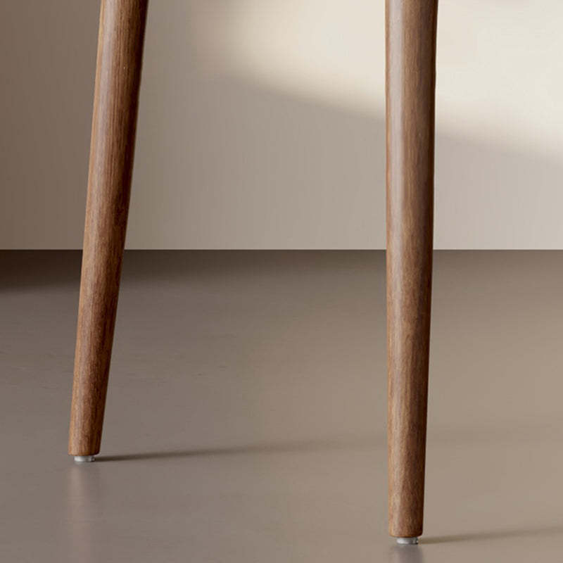 Retro Arc Fabric Wood Armless Dining Chair