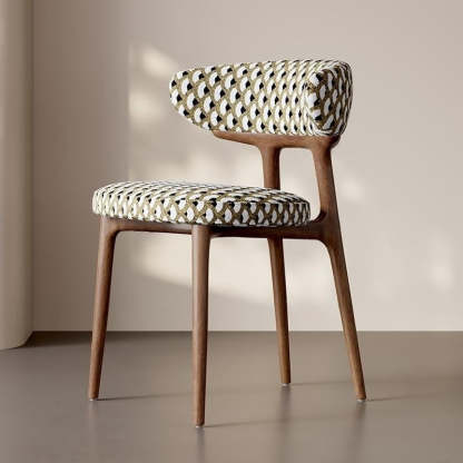 Retro Arc Fabric Wood Armless Dining Chair