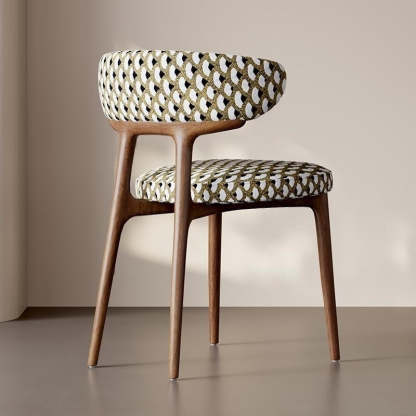 Retro Arc Fabric Wood Armless Dining Chair