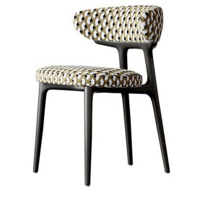 Retro Arc Fabric Wood Armless Dining Chair