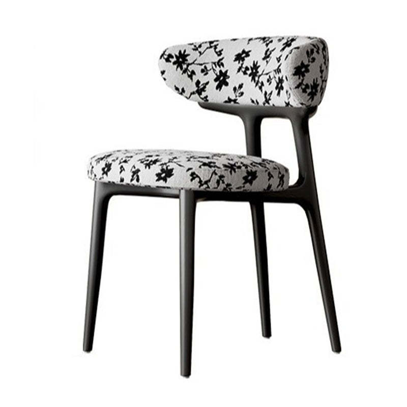 Retro Arc Fabric Wood Armless Dining Chair