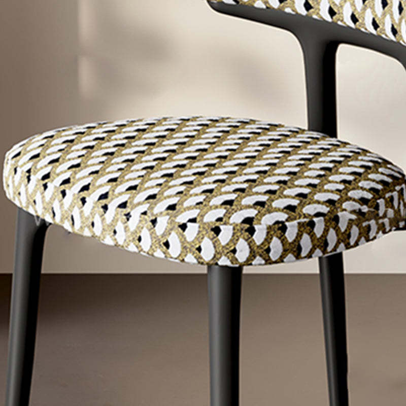 Retro Arc Fabric Wood Armless Dining Chair