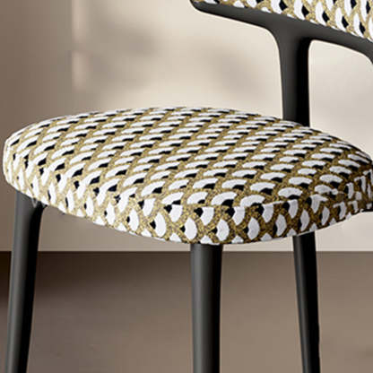 Retro Arc Fabric Wood Armless Dining Chair