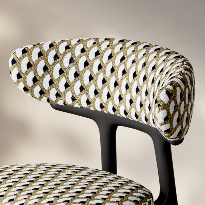Retro Arc Fabric Wood Armless Dining Chair