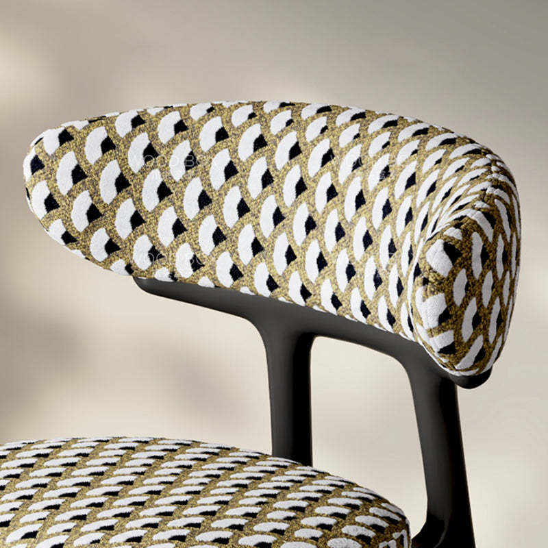 Retro Arc Fabric Wood Armless Dining Chair