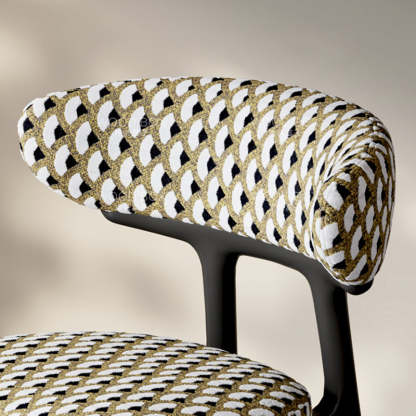 Retro Arc Fabric Wood Armless Dining Chair