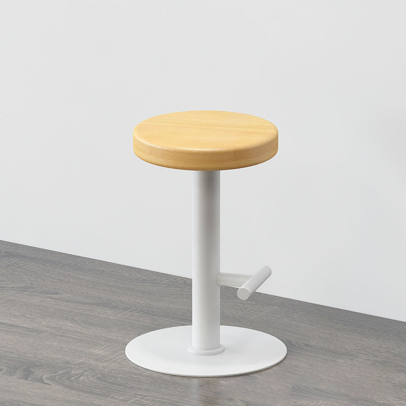 Minimalist Wood Iron Backless Bar Stool