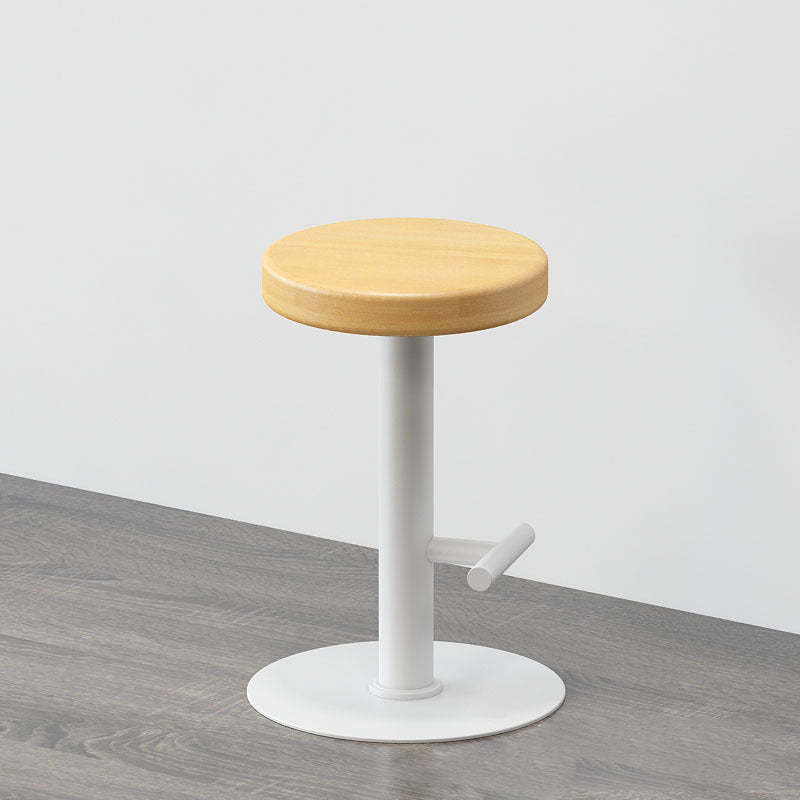 Minimalist Wood Iron Backless Bar Stool