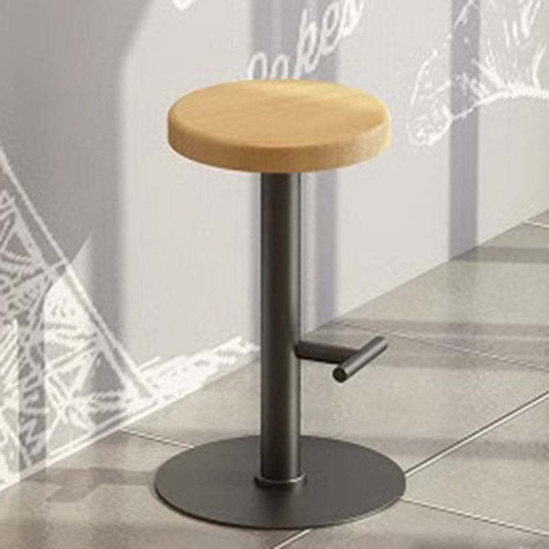 Minimalist Wood Iron Backless Bar Stool
