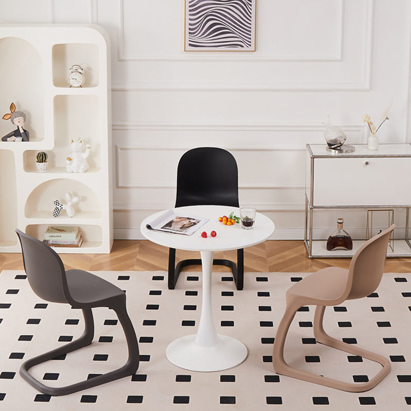 Nordic Arc Geometric Macaron Dining Chair — Apricot