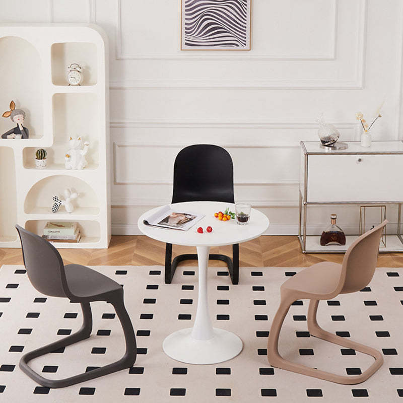Nordic Arc Geometric Macaron Dining Chair — Apricot