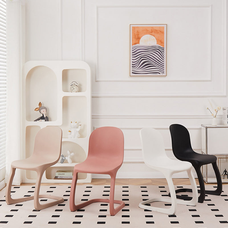 Nordic Arc Geometric Macaron Dining Chair — Peach Color