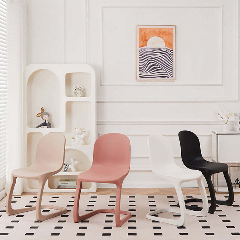 Nordic Arc Geometric Macaron Dining Chair — Peach Color
