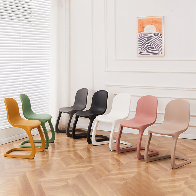 Nordic Arc Geometric Macaron Dining Chair — Yellow