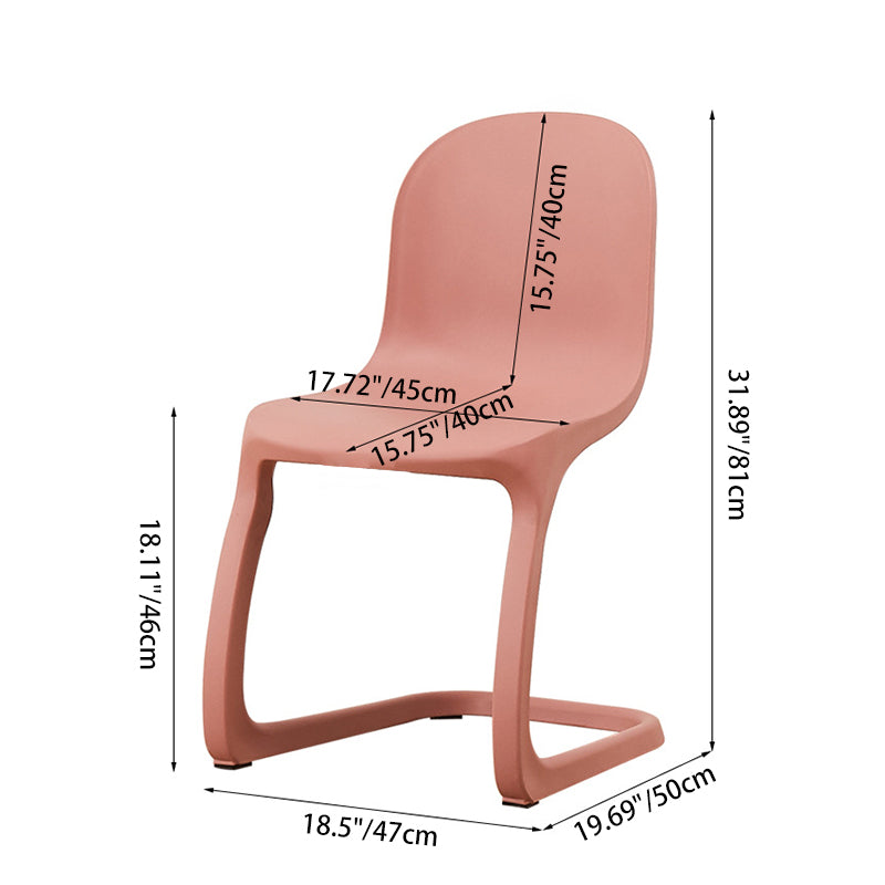 Nordic Arc Geometric Macaron Dining Chair — White