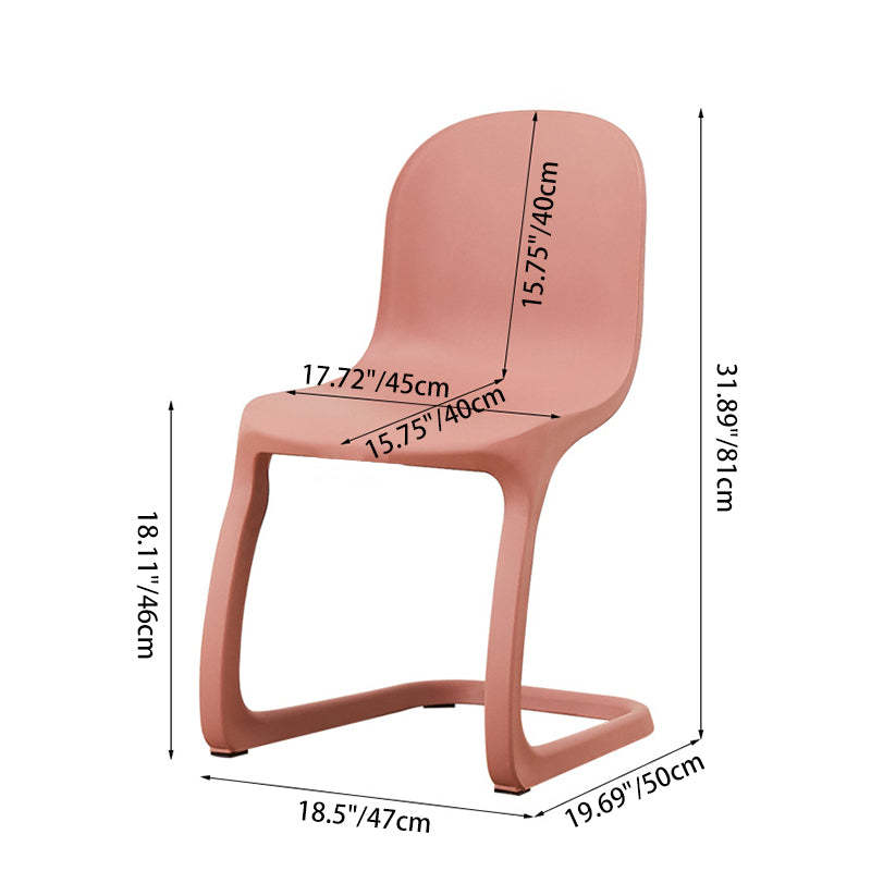 Nordic Arc Geometric Macaron Dining Chair — White