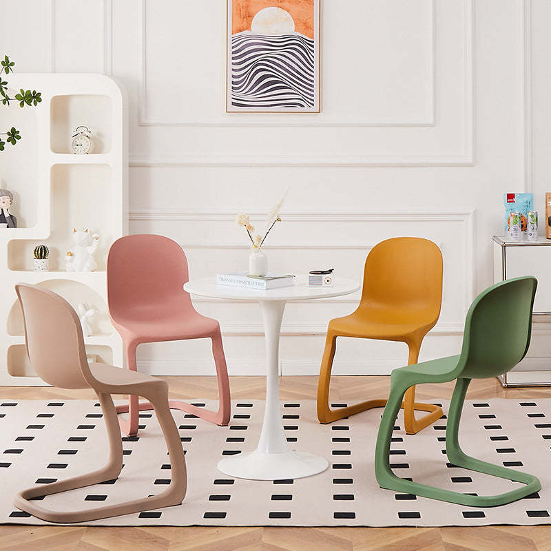 Nordic Arc Geometric Macaron Dining Chair — Green