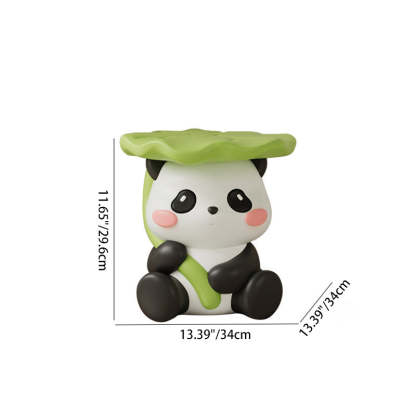 Contemporary Lotus-Leaf Panda Backless Footstool