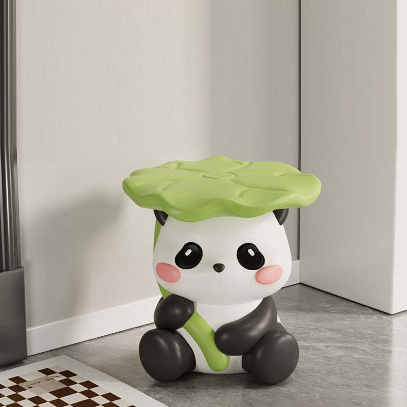 Contemporary Lotus-Leaf Panda Backless Footstool