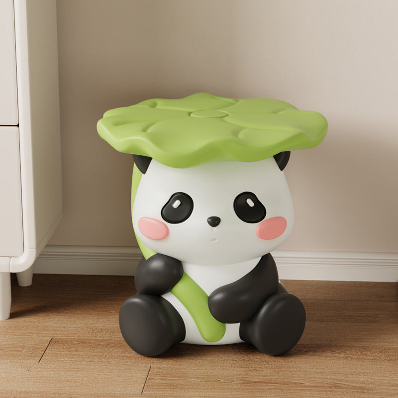 Contemporary Lotus-Leaf Panda Backless Footstool