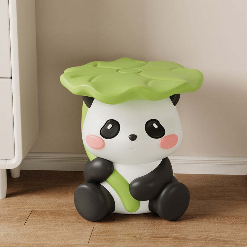 Contemporary Lotus-Leaf Panda Backless Footstool