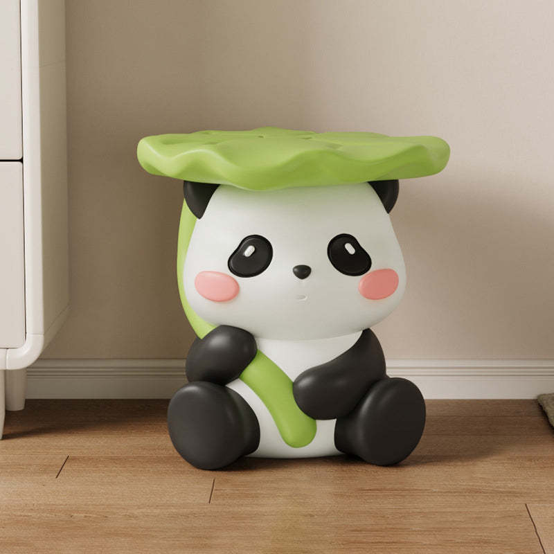 Contemporary Lotus-Leaf Panda Backless Footstool