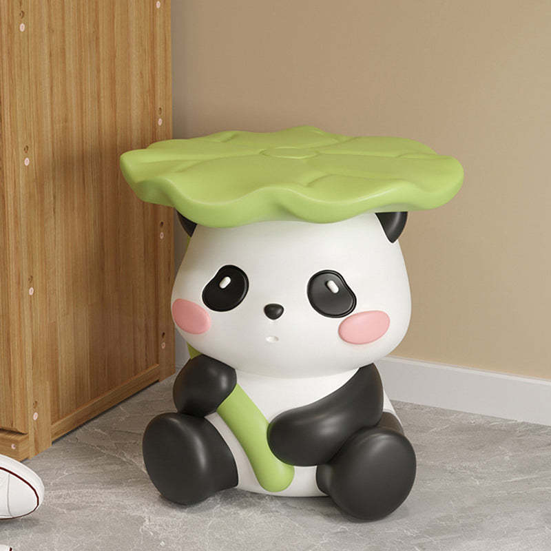 Contemporary Lotus-Leaf Panda Backless Footstool