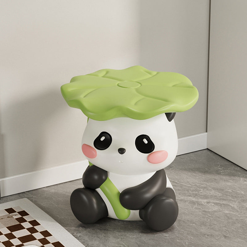 Contemporary Lotus-Leaf Panda Backless Footstool