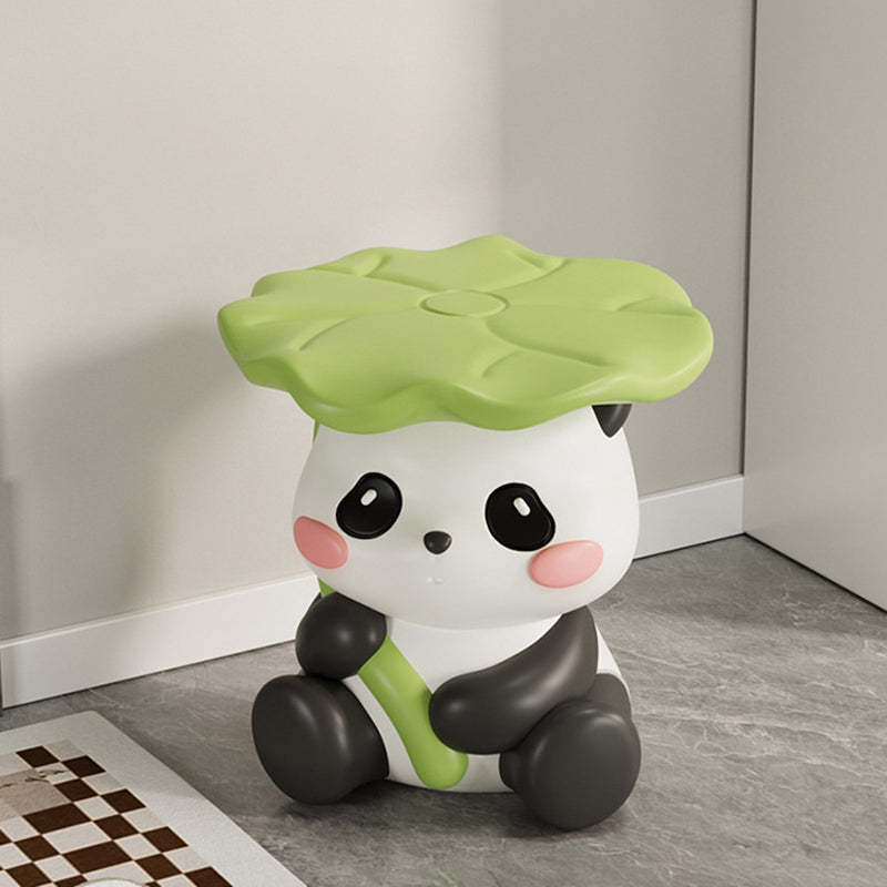 Contemporary Lotus-Leaf Panda Backless Footstool