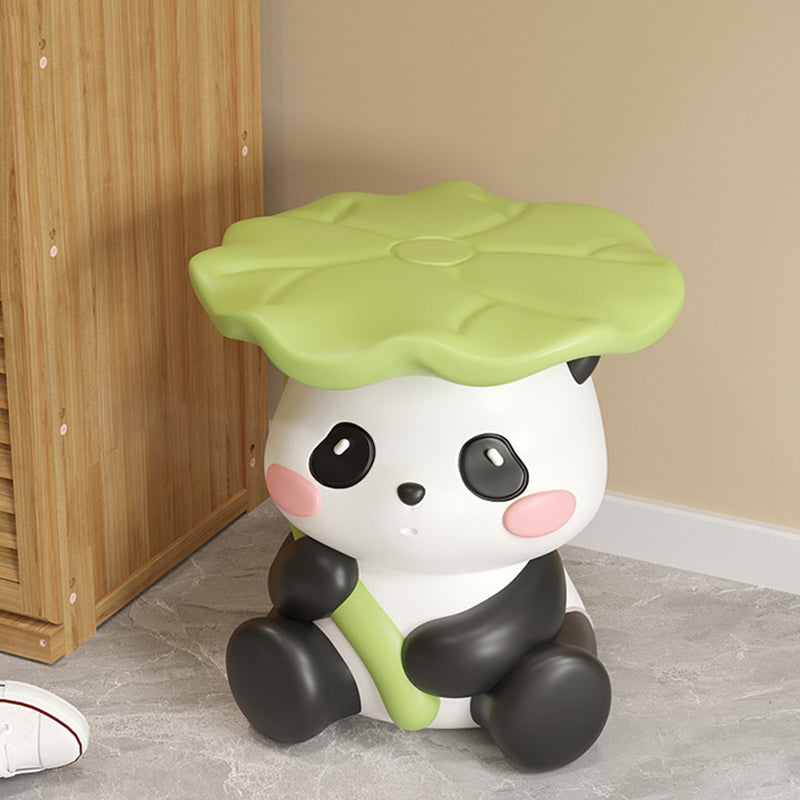 Contemporary Lotus-Leaf Panda Backless Footstool