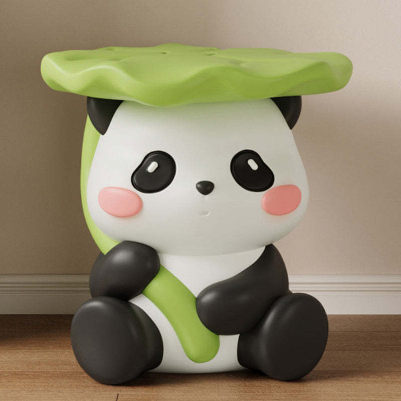 Contemporary Lotus-Leaf Panda Backless Footstool