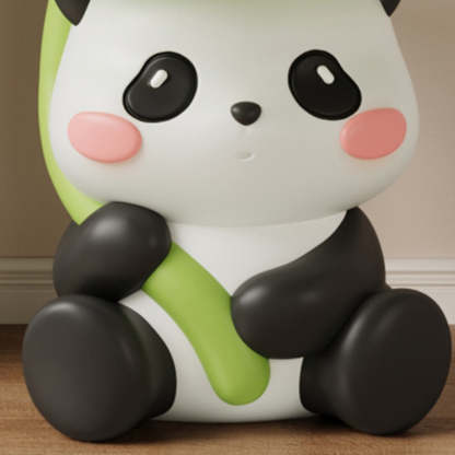 Contemporary Lotus-Leaf Panda Backless Footstool