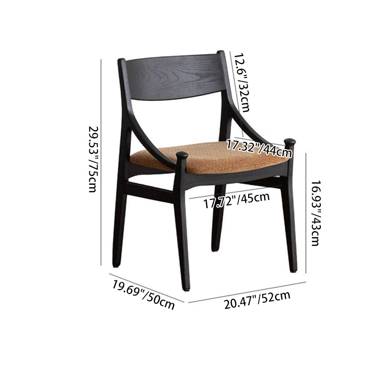 Retro Arc Upholstered Fabric Ash Armless Dining Chair