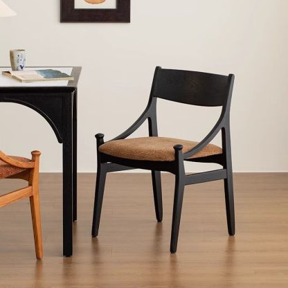 Retro Arc Upholstered Fabric Ash Armless Dining Chair