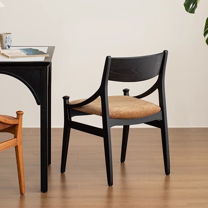 Retro Arc Upholstered Fabric Ash Armless Dining Chair