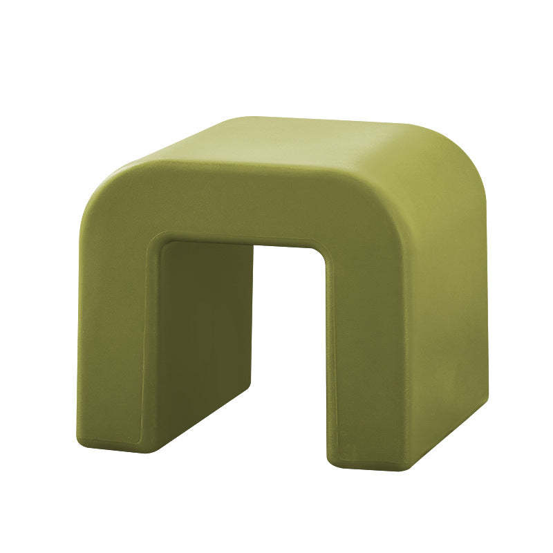 Contemporary Geometric Backless Low Stool