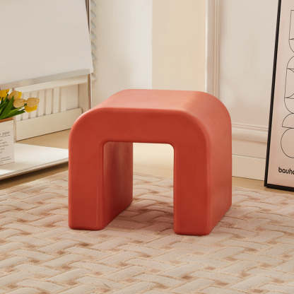 Contemporary Geometric Backless Low Stool