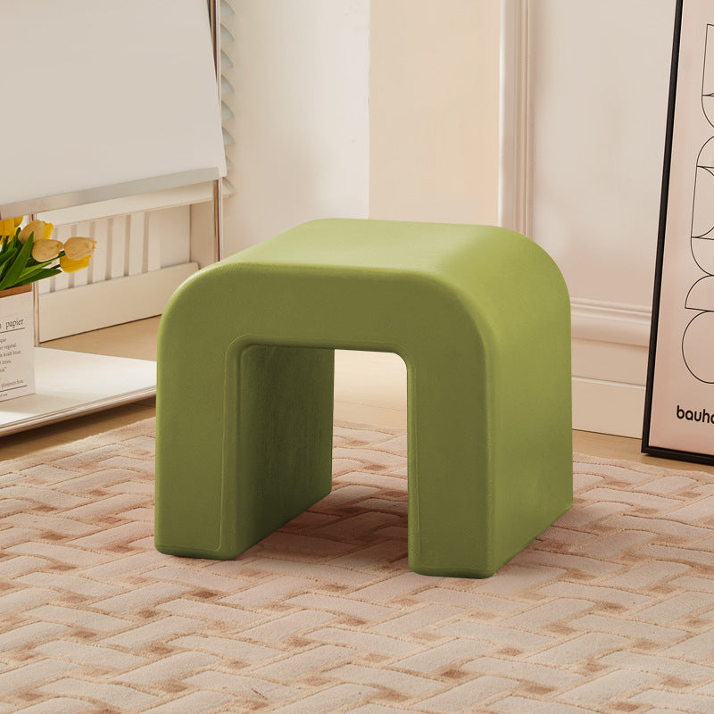 Contemporary Geometric Backless Low Stool
