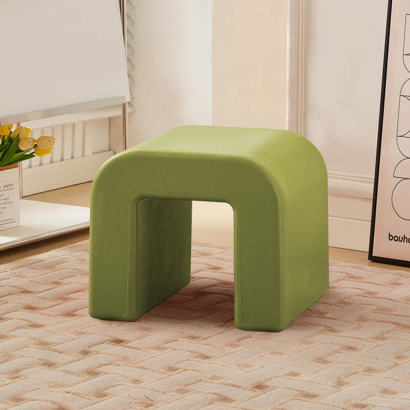 Contemporary Geometric Backless Low Stool