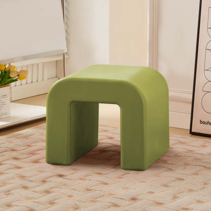 Contemporary Geometric Backless Low Stool