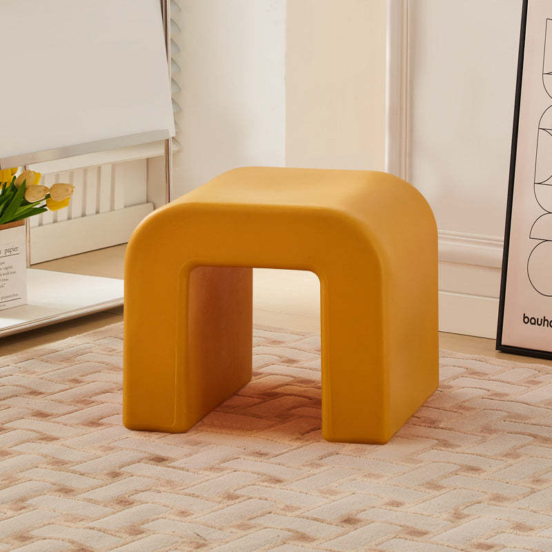 Contemporary Geometric Backless Low Stool