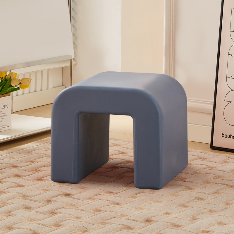 Contemporary Geometric Backless Low Stool