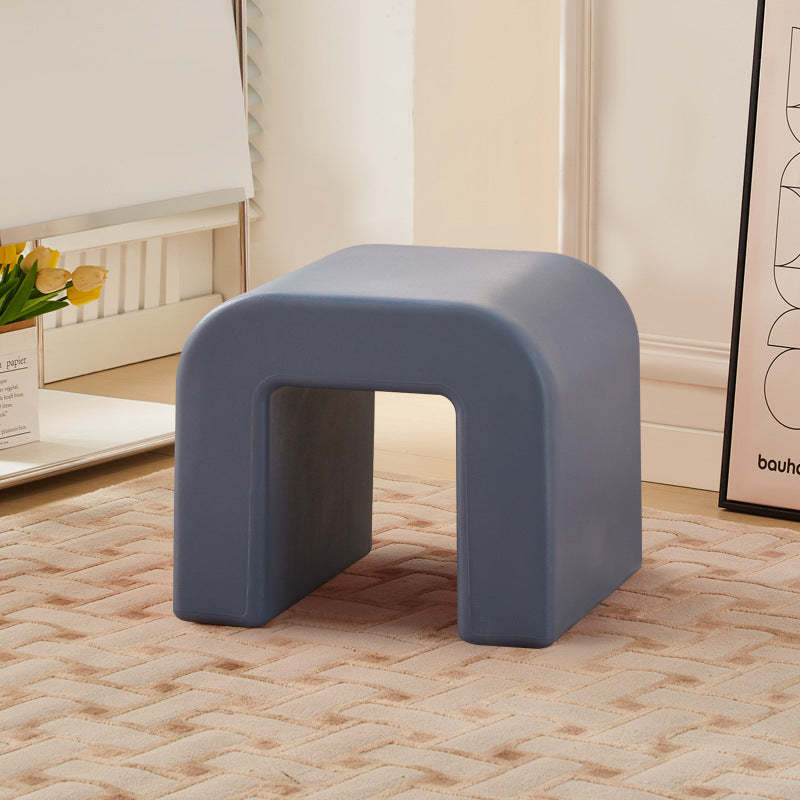 Contemporary Geometric Backless Low Stool