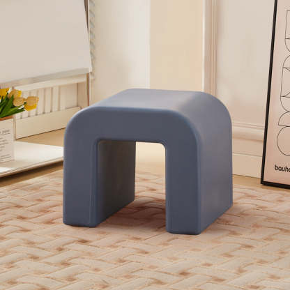 Contemporary Geometric Backless Low Stool